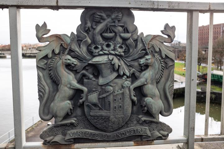 Most of Bristol's bridges have the coat of arms on them. Not quite sure what's going on with the snake.