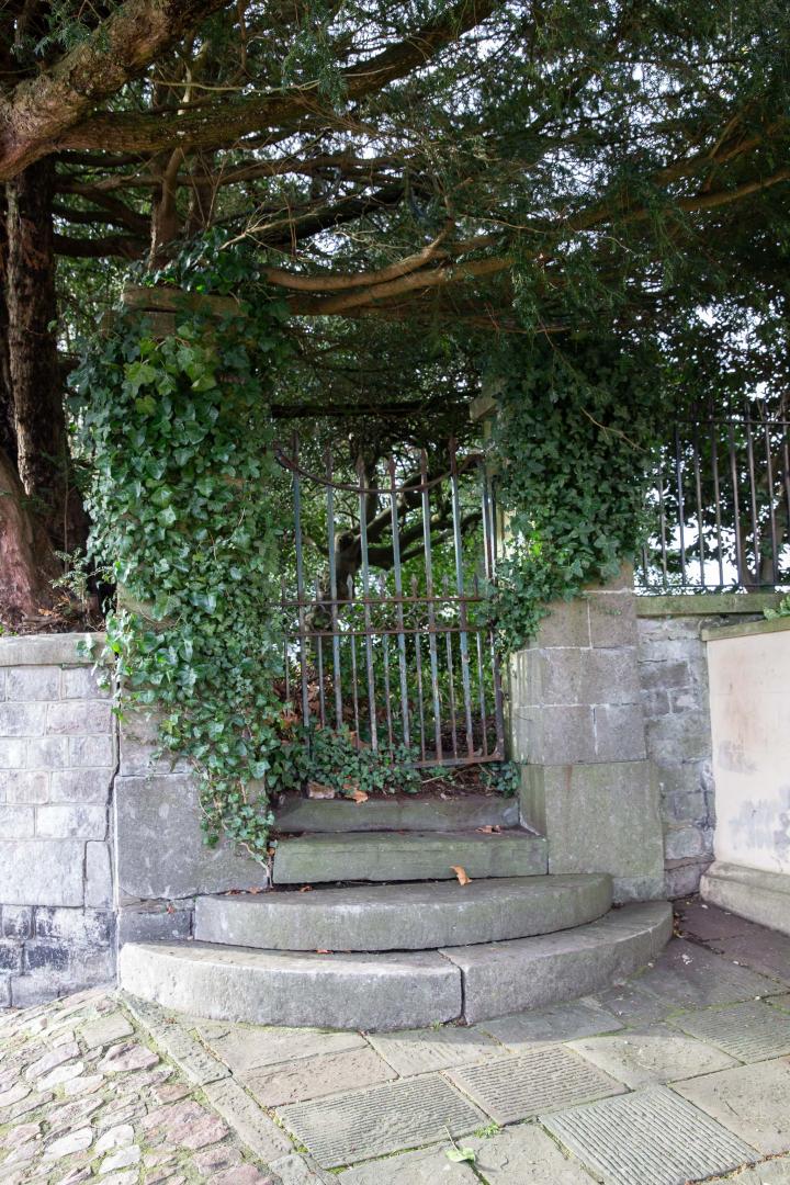 You'll have to walk a whole extra thirty feet or so to get to the main entrance to St. John's churchyard. Perhaps this was a handy shortcut from th...