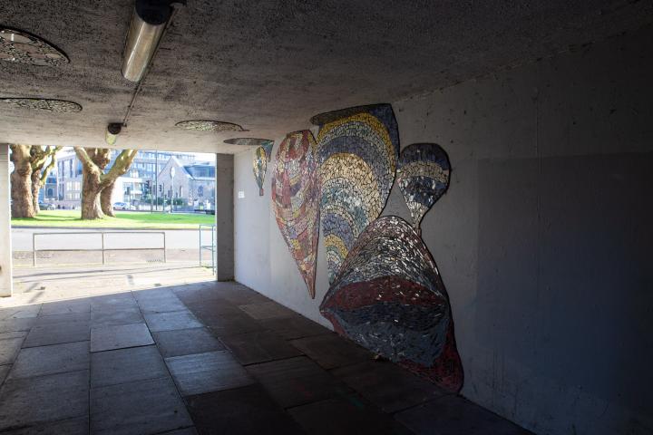 Saint Peter's House was designed in 1952. Architecture of this era often seems to go hand-in-hand with wildly optimistic mosaics that try to make a...