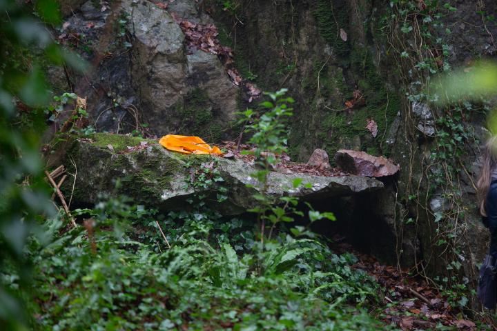 Although it seems to be a shrine to a Sainsbury's Carrier bag, this stone jutting from the hillside always feels a bit like an altar.