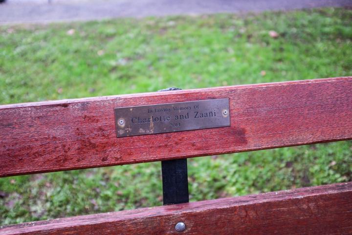 A plaque to Charlotte and Zaani Bevan. Heartbreaking.