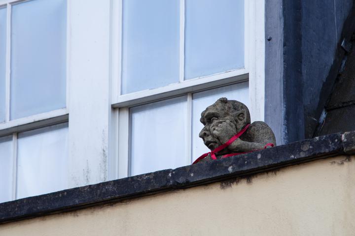 The third in a trio of unusual faces, this fella's been catching my eye from a high point on Princes Buildings for years.