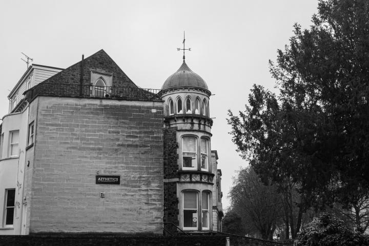 Every now and again I notice this amazing turret/dome/weathervane on Whiteladies Road.