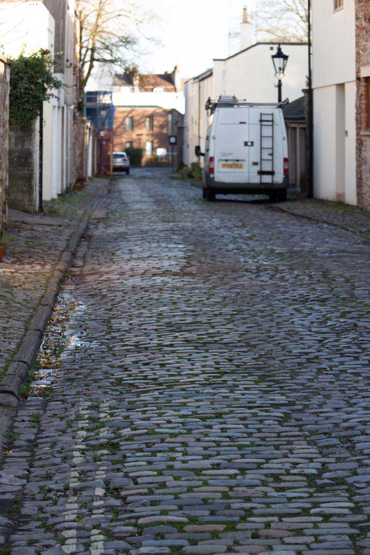 Though those are technically setts rather than cobbles, I think. Not that it makes any difference to the average person.