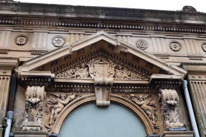 "Built 1894, designed by Philip Monro for Sir George Newnes, the promoter of the scheme", hence the GN in the pediment. He also funded the Clifton...