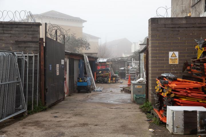 The alleyway behind Brandon Tools leads to their shop yard. I think I may have been out there once, when I hired a pressure washer, but I'd forgott...