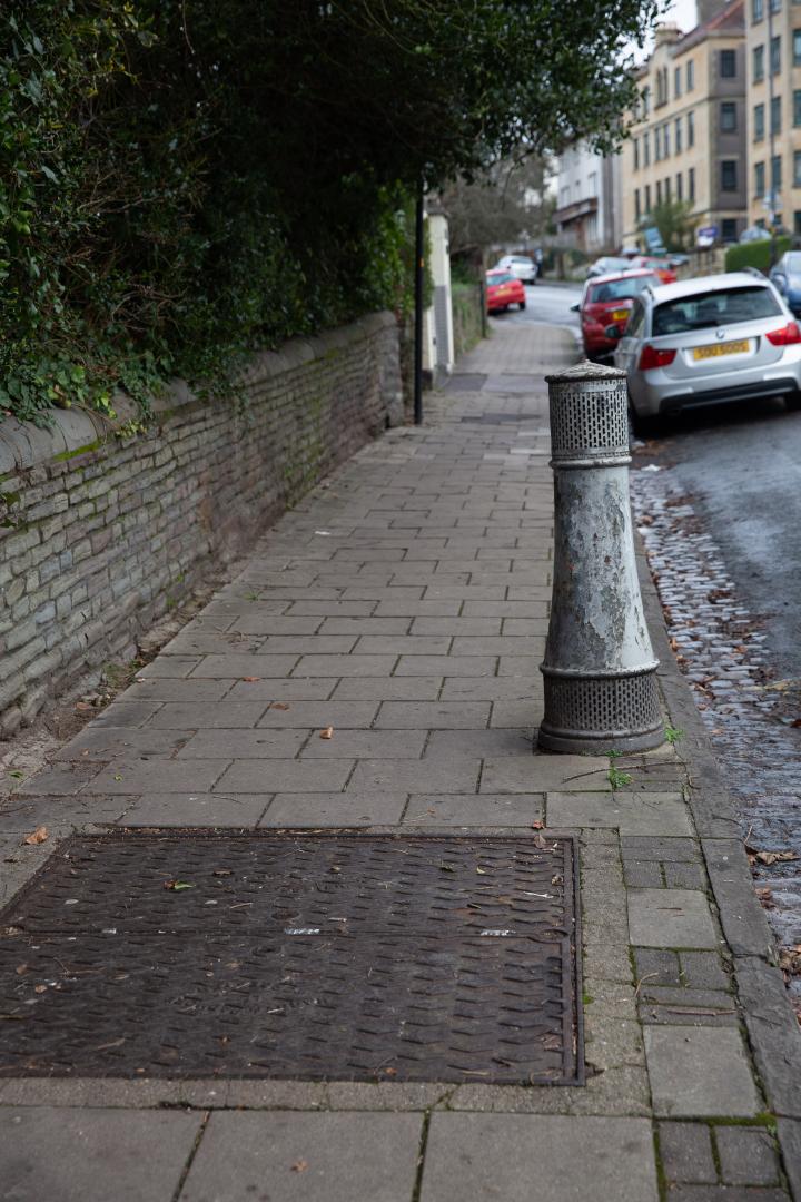 The pillar vents next to double-doored pavement covers are a dead giveaway. Many of Bristol's electrical substations are hidden underground like th...