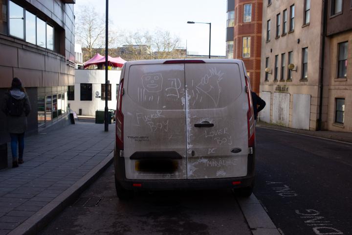 The driver said it was okay to snap the back of the van as long as I obscured the plate. Fair enough.