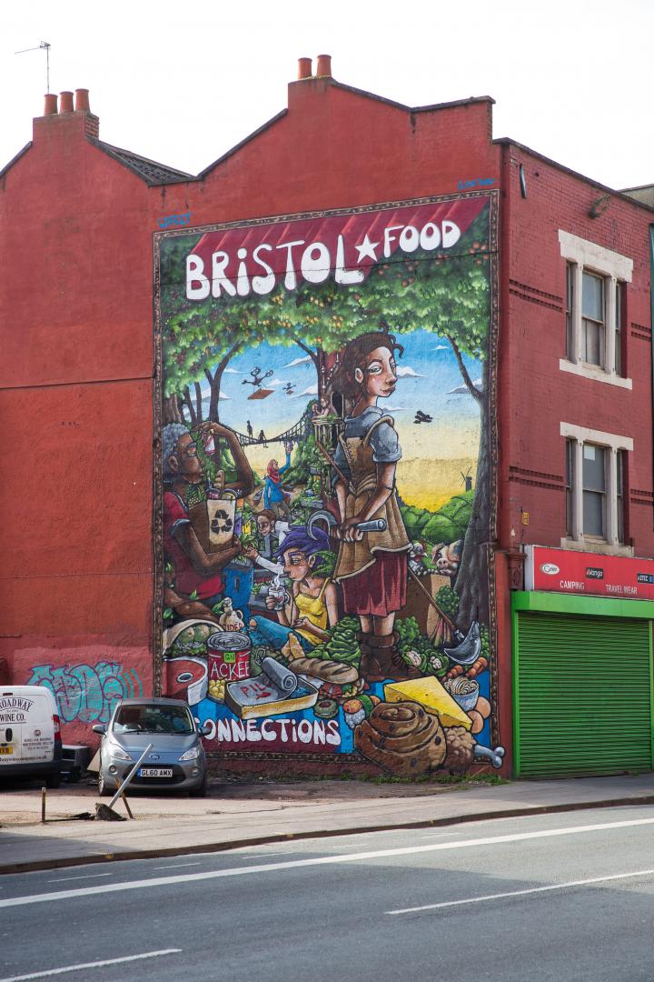One day I'll get a decent picture of this mural without a sodding car parked in front of it.

EDIT: I never did, and now they've built flats in fro...
