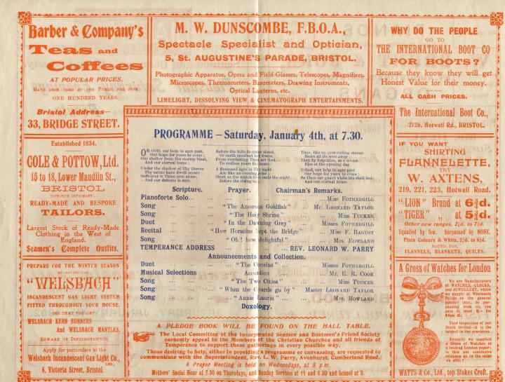I find the adverts fascinating. My first optician in Bristol was Dunscombe's on St Augustine's Parade, so they were there a long time. They've clos...
