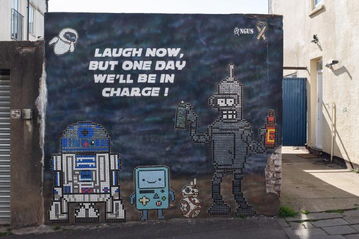 I for one welcome our new robotic overlords. Piece by Angus.