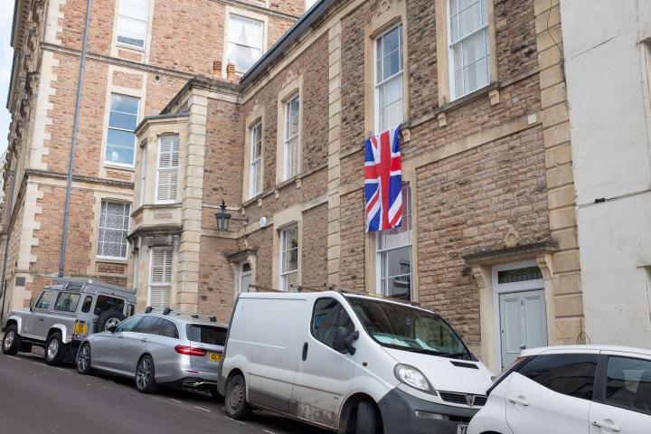 Surely if you want to mark the passing of the Royal Consort you'd move your dangling flag to the lower window...