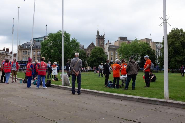 A protest was starting to form on College Green on my way past. As well as this one, there was also a Kill the Bill march that closed the M32 follo...