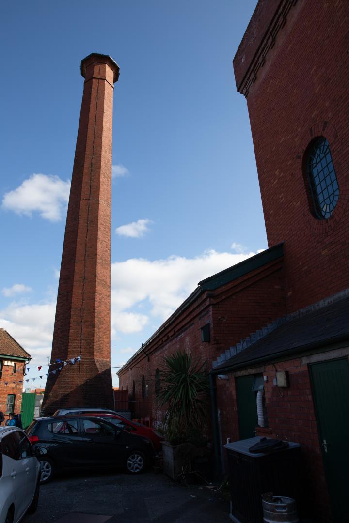 Before the pumps were converted to electricity, this chimney would have been pouring smoke out pretty much 24x7, as I understand it, from the boile...