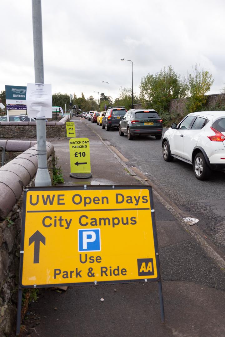 So that's why all the cars are there—not for the Open Day, it turned out; it's the other signs that are the giveaway. Somewhere, some people are co...