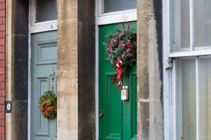 I think the whole of (admittedly-short) Albemarle Terrace had wreathes on the doors. Nice.