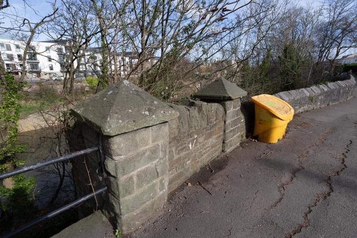Presumably this was the entrance to the stairs down to the ferry, long ago bricked up. There certainly seems to be a stairway behind it, though it'...