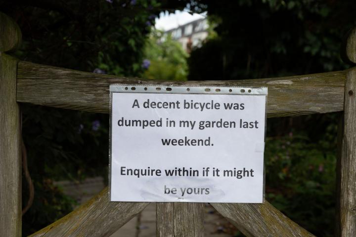 This was on the gate of the rather nice garden at the end of Frayne Road, near the toll house.