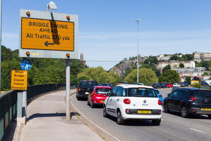 They really couldn't make it much clearer that drivers are meant to nip off down the off ramp up ahead and take Junction Swing Bridge instead. But...