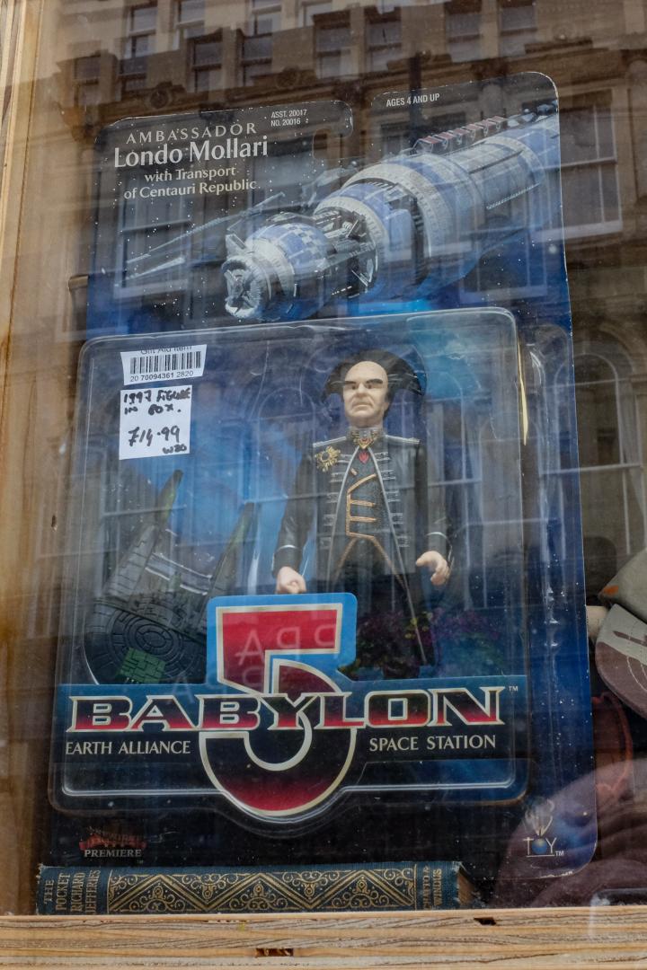 A random reminder of a TV show of my youth: Londo Mollari, the Centauri Ambassador to Babylon 5. Spotted in the window of the Oxfam shop on Victori...