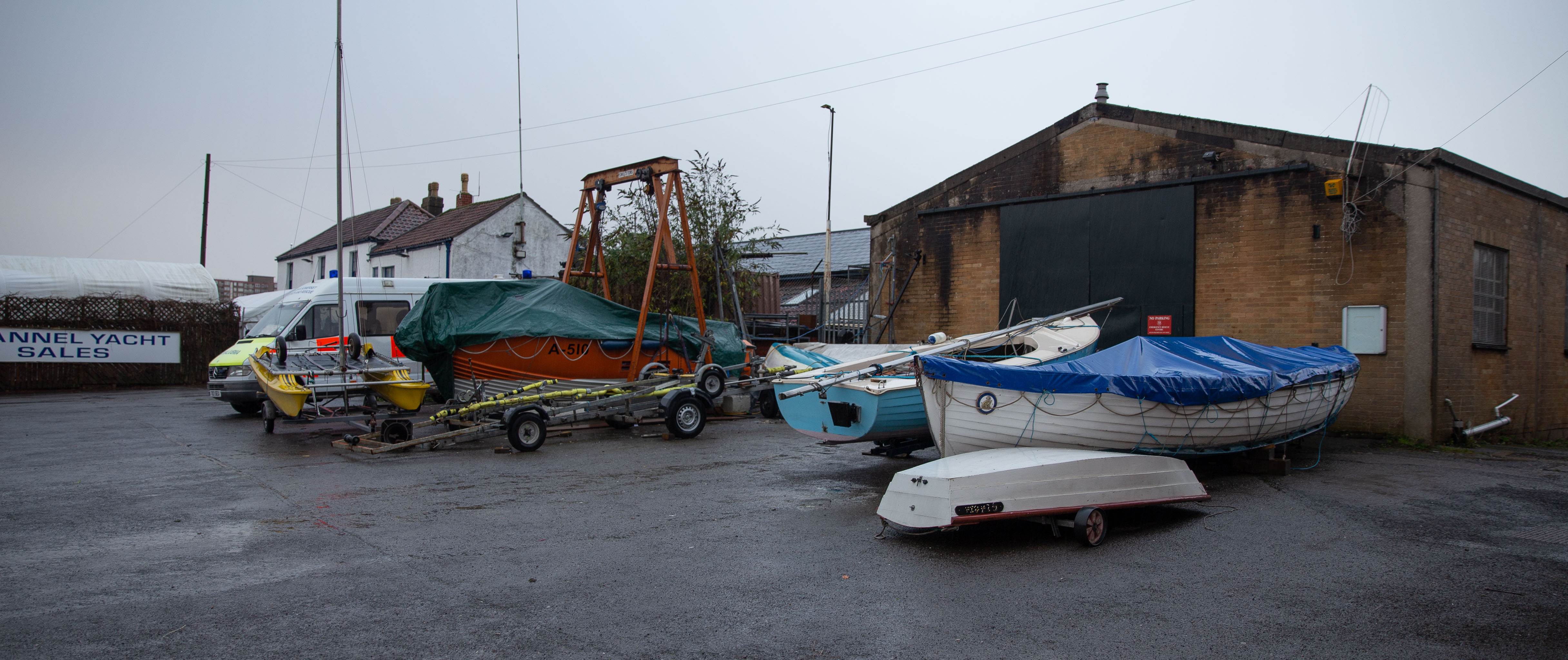 Yacht Sales
Actually, I don't think these ones are for sale. Channel Yacht Sales has its stock moored out front.
