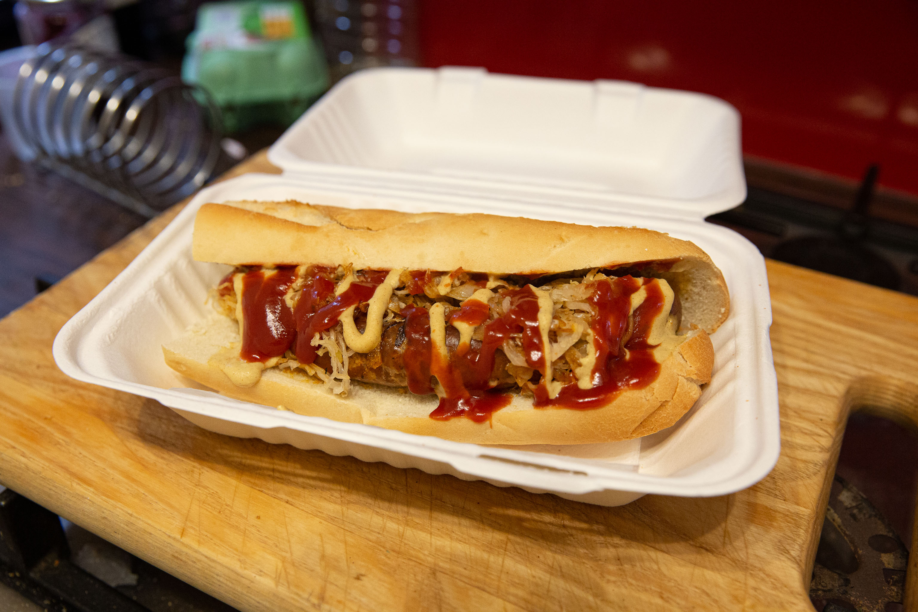 Hungarian Grilled Sausage Dog
From the Budapest Cafe, Alma Vale Road.
