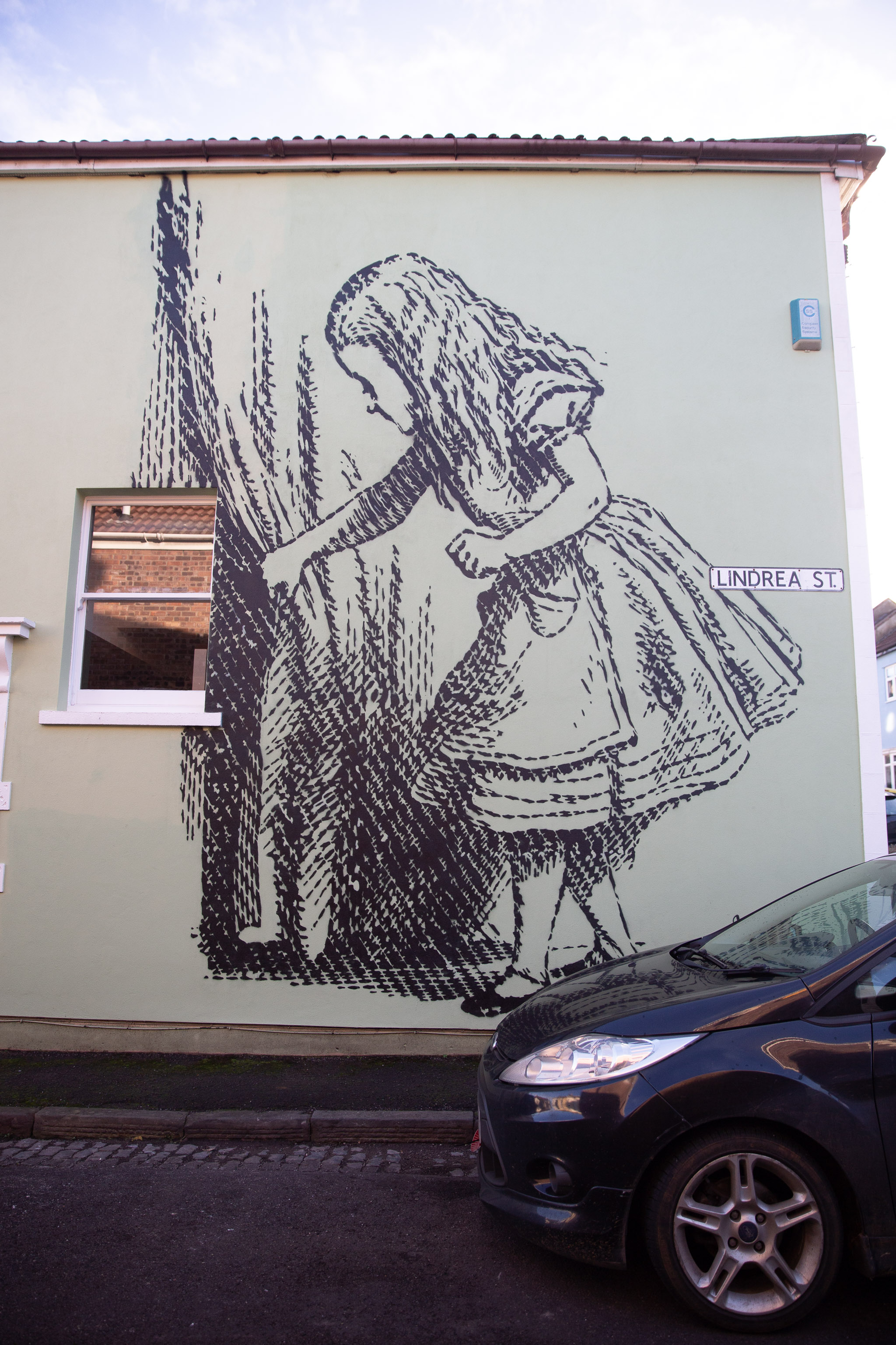 Alice 2
The original artist is John Tenniel (whose name I can never remember.) It was Stewy and homeowner Alison Larkman who did the work of putting it on...