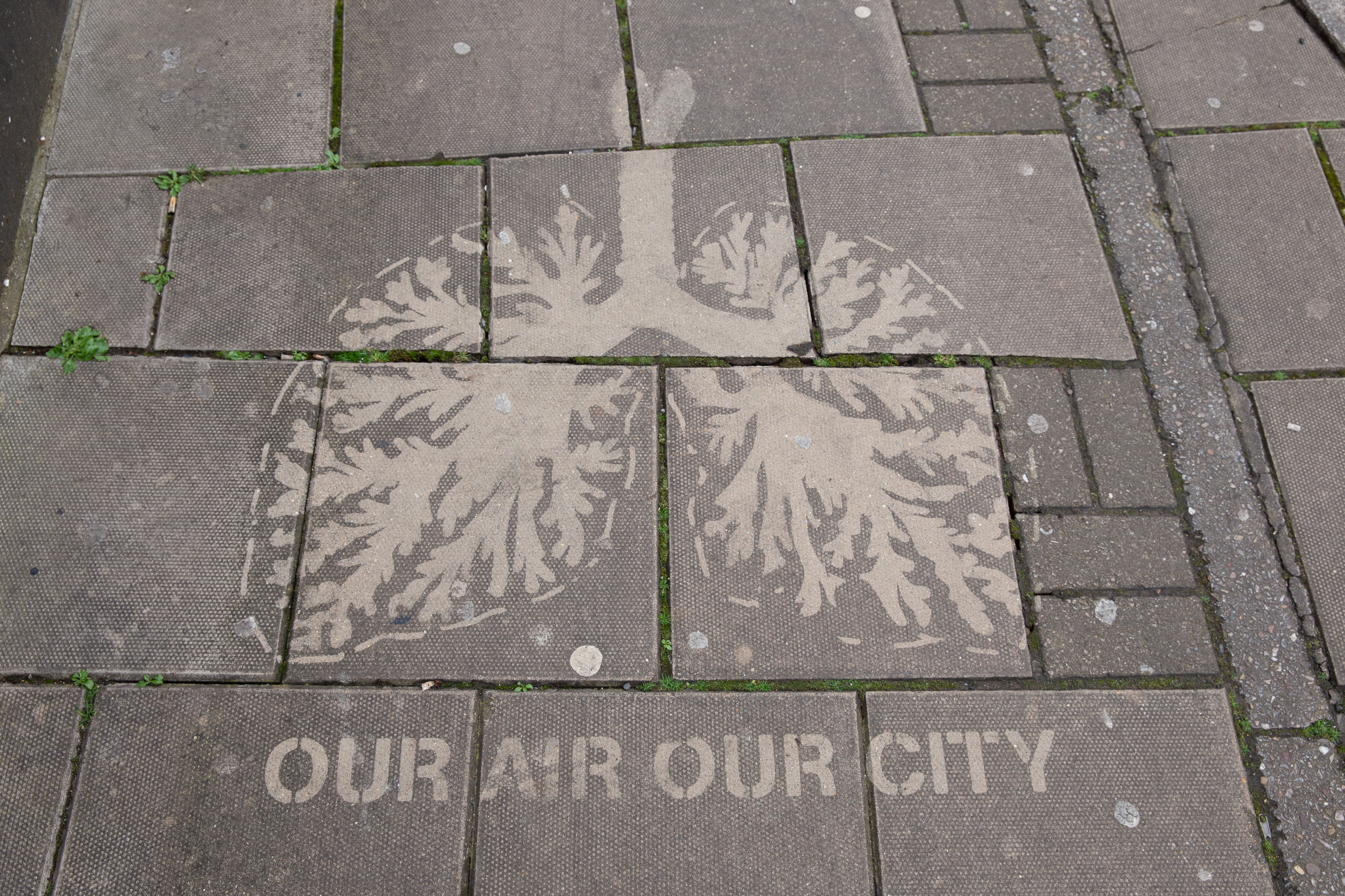 Our Air Our City
Clever: stencil out the pavement, then pressure-wash it, to make your point by highlighting the discolouration that's partly caused by airborne par...