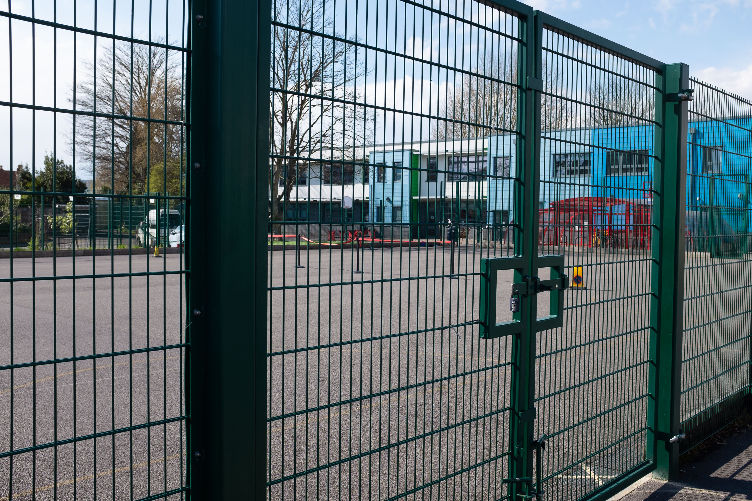 Gated
Presumably belongs to the school.
