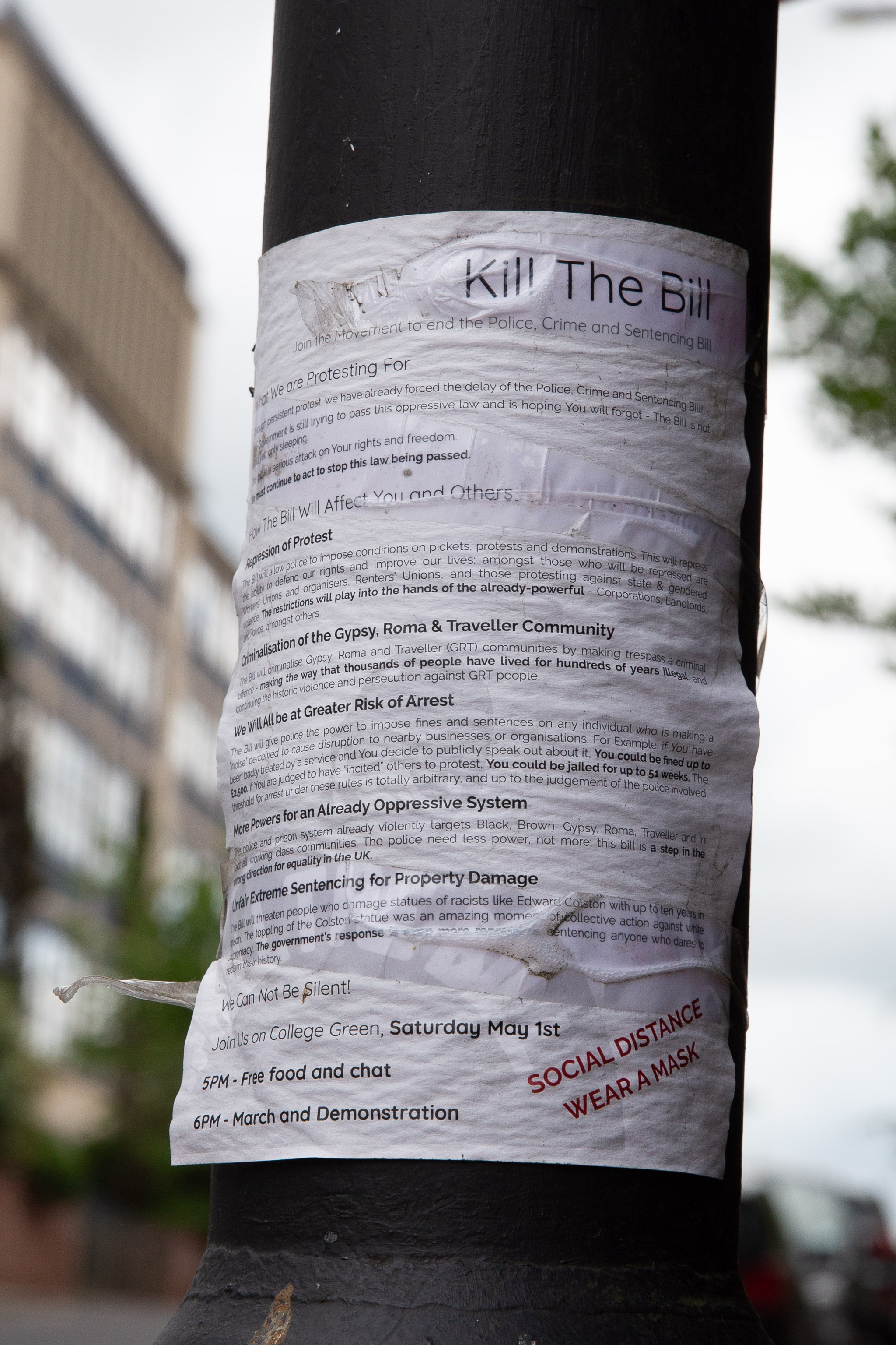 Kill The Bill
...and on the same lamppost, some Kill The Bill literature. That's me: bringing you the social history that Google Street View can't.
