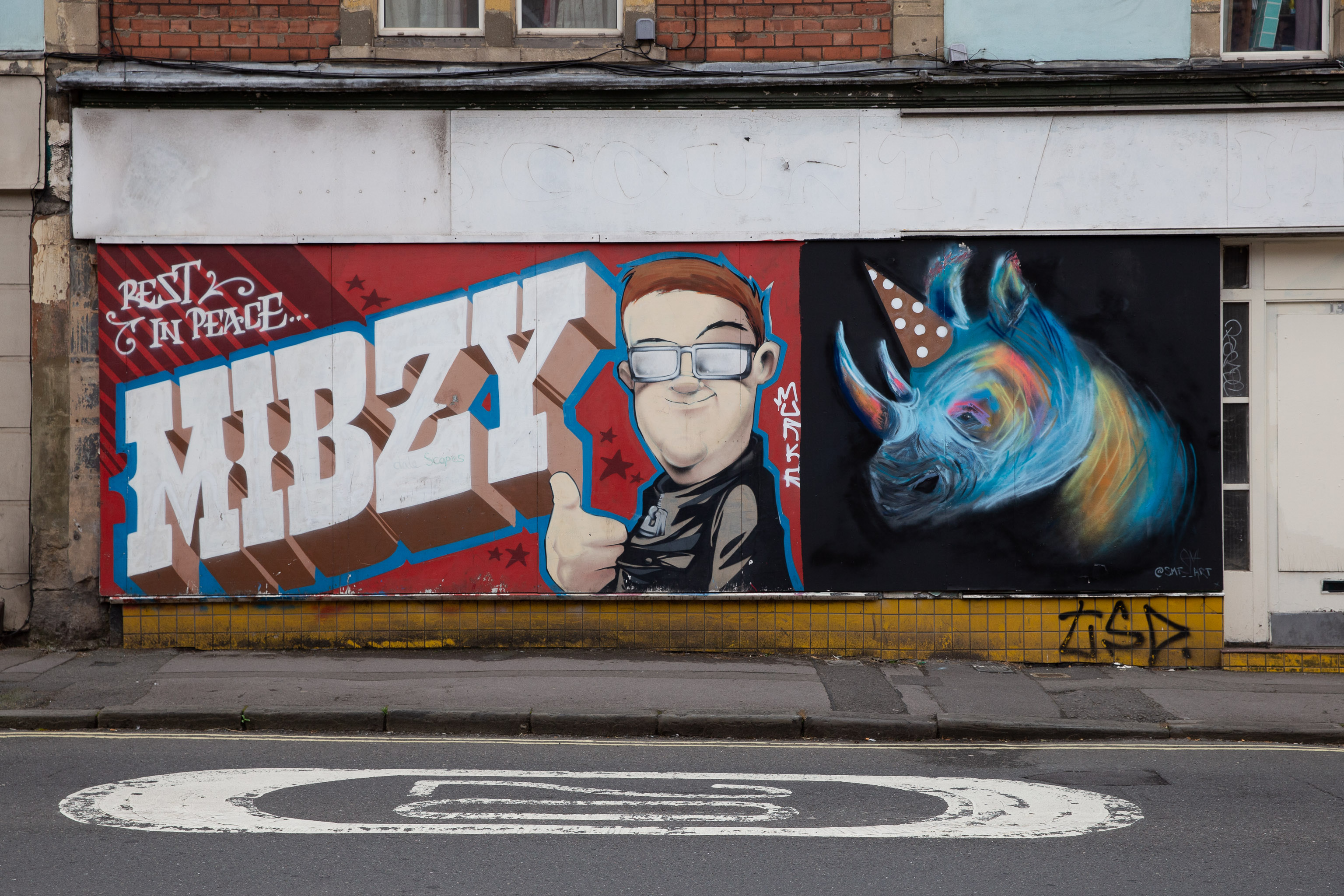 Mibzy
A long-standing bit of work on North Street, this is a tribute to [Matthew Hibbert(https://www.bishopstonvoice.co.uk/graffiti-mural-dedicated-to-mi...