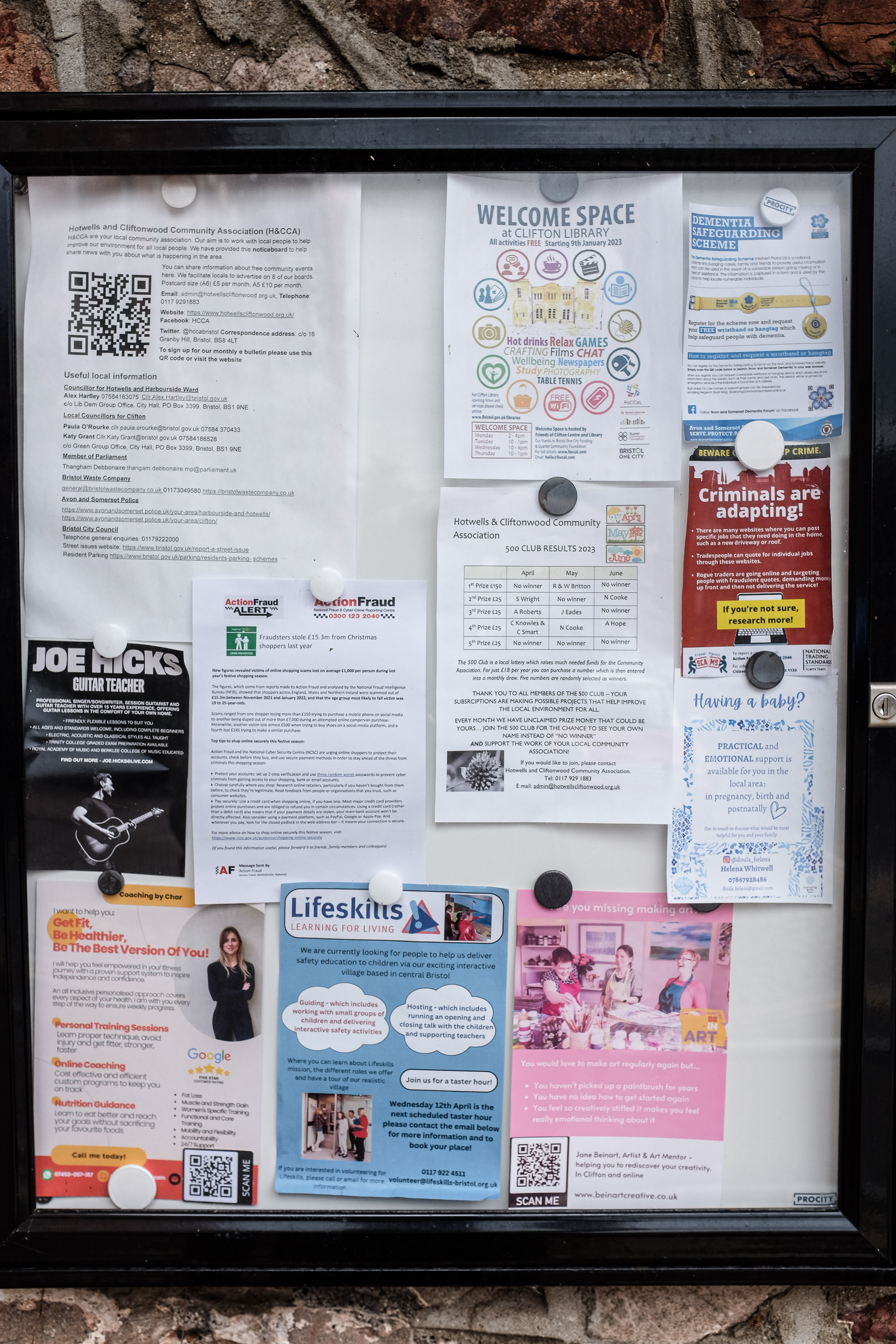 Board 1
Also looking nice and fresh since my last wander is the pair of community noticeboards, with a plethora of local news.

I found out recently that I...